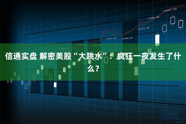 信通实盘 解密美股“大跳水”：疯狂一夜发生了什么？